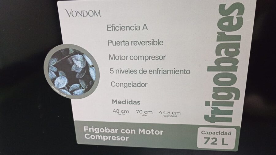 Vendo frigobar 72 ltrs