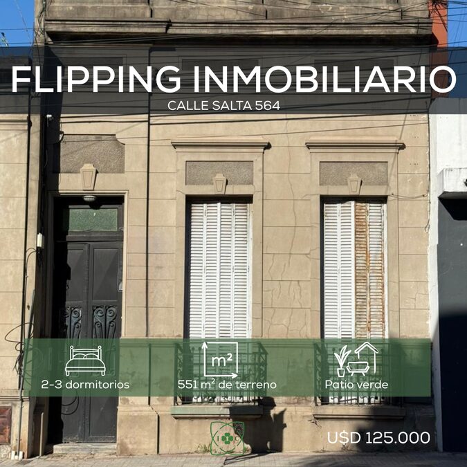 Propiedad a Reciclar | 551 m² | Zona Centro/Parque – Salta 564 | U$D 125.000