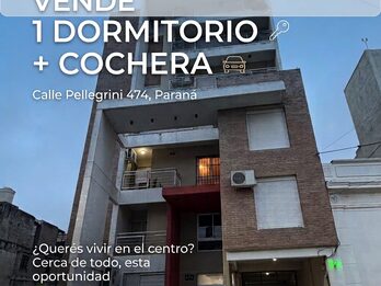 Vende departamento centrico 1 dormitorio + cochera techada