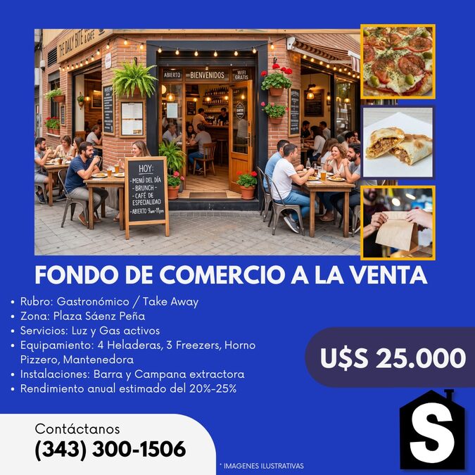 VENDO FONDO DE COMERCIO EN ZONA PLAZA SAENZ PEÑA