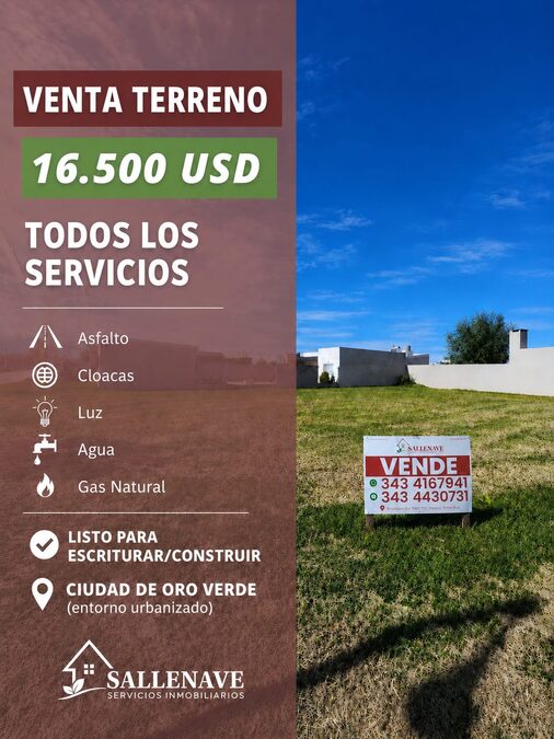 TERRENO UBICADO EN RESERVAS DE ORO VERDE (Av.Los Cisnes).