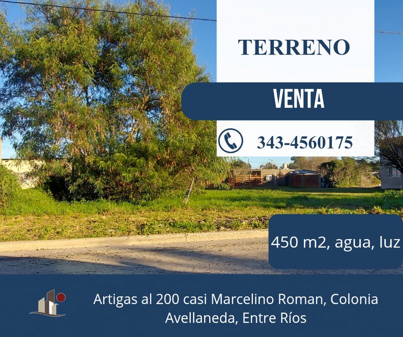 COLONIA AVELLANEDA, TERRENO EN VENTA, EXCELENTE UBICACION