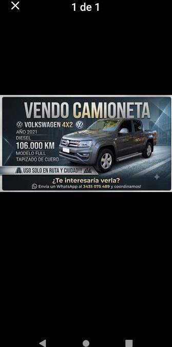 VENDEMOS 🚩 VOLKSWAGEN AMAROK 2021 - DIESEL - AUTOMÁTICA