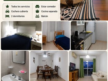 Alquilo departamento de 2 dormitorios y cochera. Amoblado. Desde 3 a 12 meses.