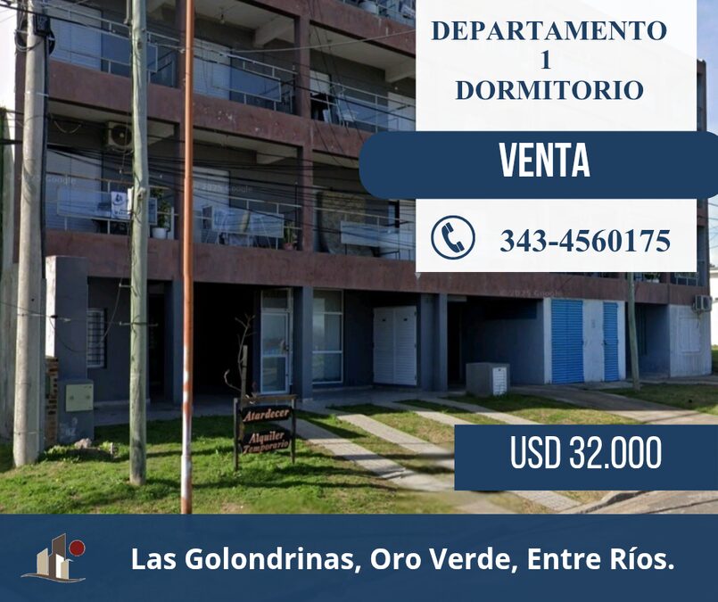 Oro Verde, VENTA:  Depto 1 dormitorio alquilado