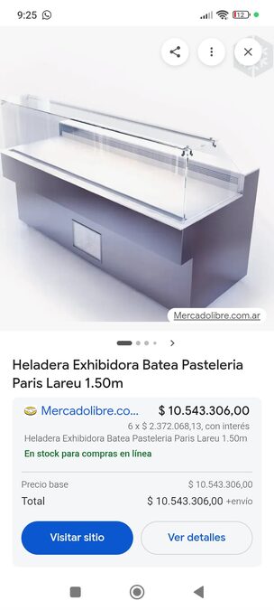 Heladera Exhibidora Batea Pasteleria