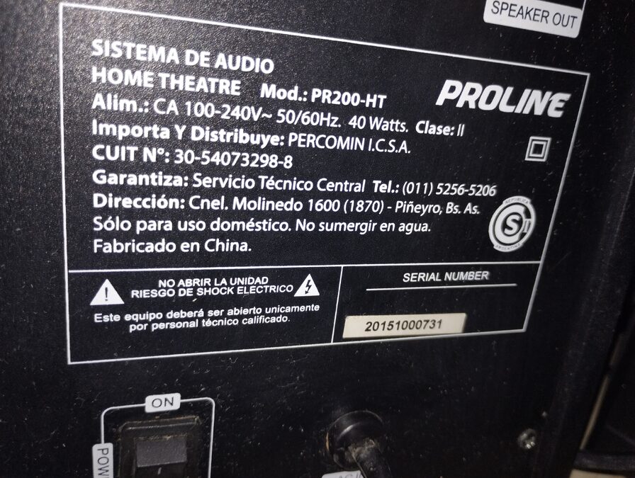 Home Theater Proline 5.1 (USB / SD / Radio FM) – ¡Excelente Estado!