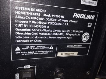 Home Theater Proline 5.1 (USB / SD / Radio FM) – ¡Excelente Estado!