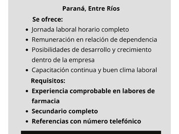 Personal de farmacia con experiencia