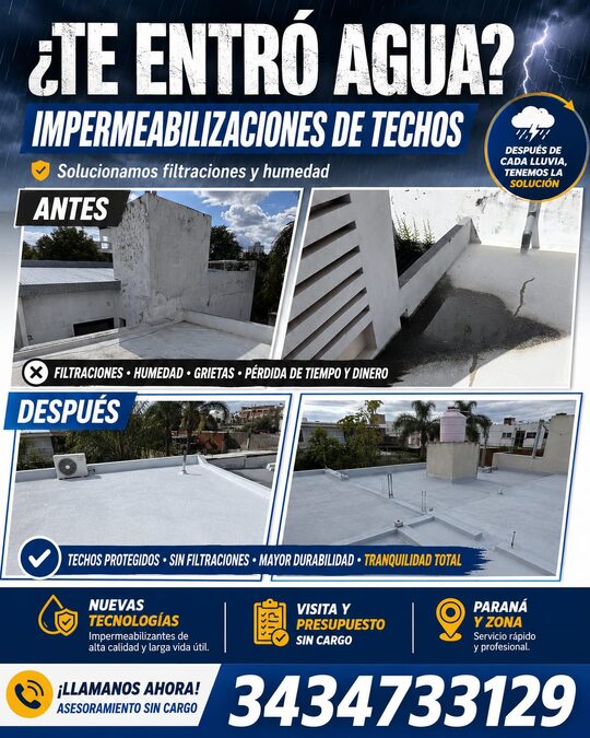 IMPERMEABILIZACIÓN DE TECHOS | FILTRACIONES Y HUMEDAD