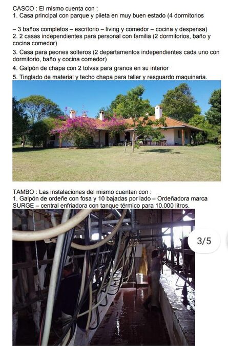 En venta excelente campo mixto – 3500has dpto. La Paz (Entre Ríos)