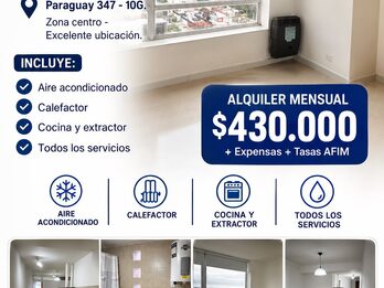 Departamento 1 dormitorio - Todos los servicios - Zona: Centro.