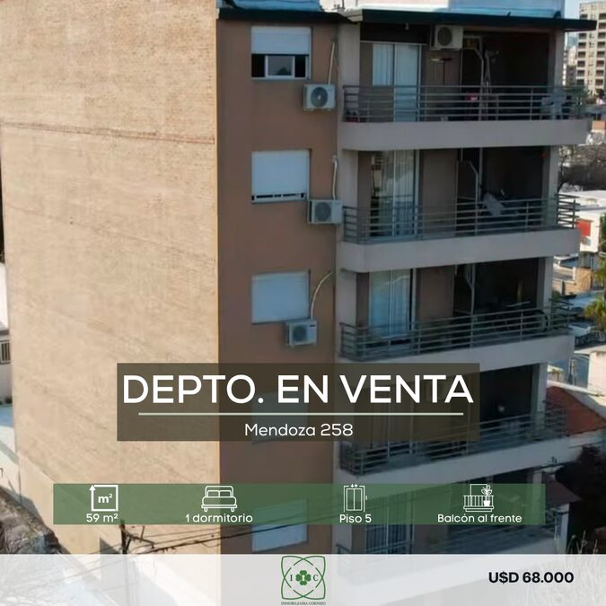 DEPTO EN VENTA 1 DORMITORIO ZONA CENTRO