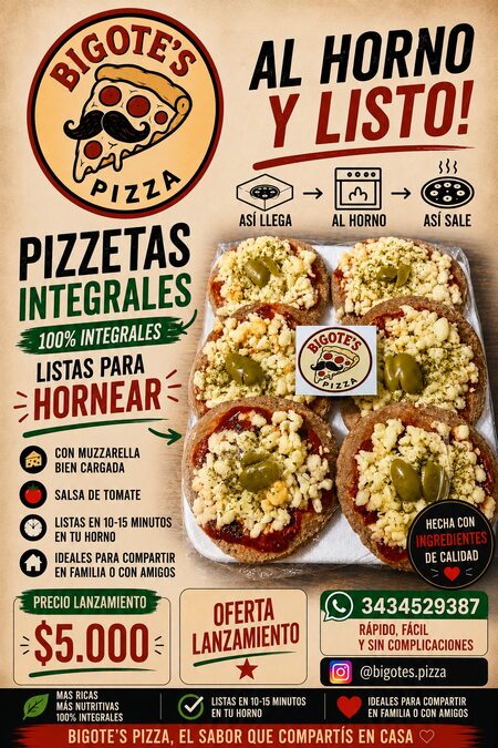 Pizzas y Pizzetas listas para Hornear