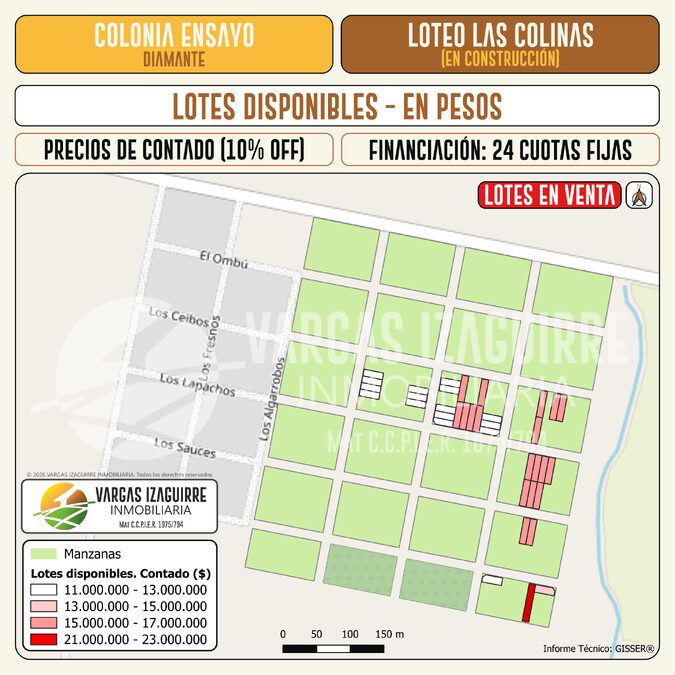 LOTES en Venta en PESOS en Colonia Ensayo: Oportunidad con 10% OFF de Contado y 24 Cuotas FIJAS