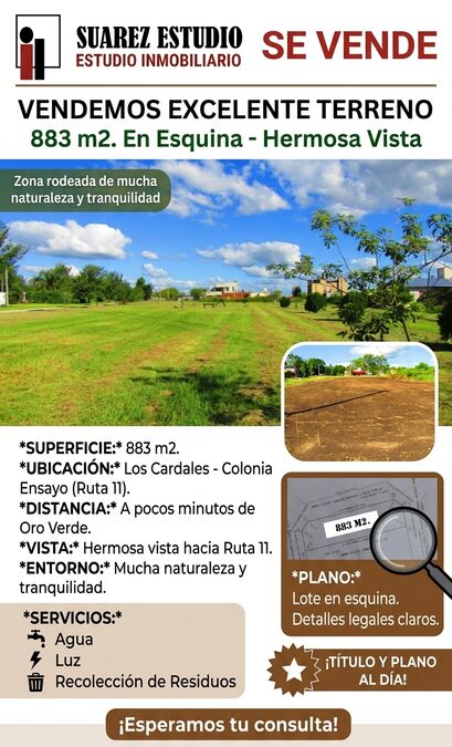 VENDO TERRENO RUTA 11, ZONA INTA ORO VERDE...