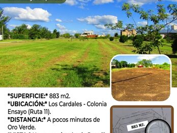 VENDO TERRENO RUTA 11, ZONA INTA ORO VERDE...