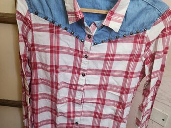 CAMISA ESCOSESA CON JEAN Talle L