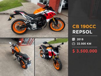 Honda cb190 repsol  2018 22.000km. Vendo o permuto mayor-menor
