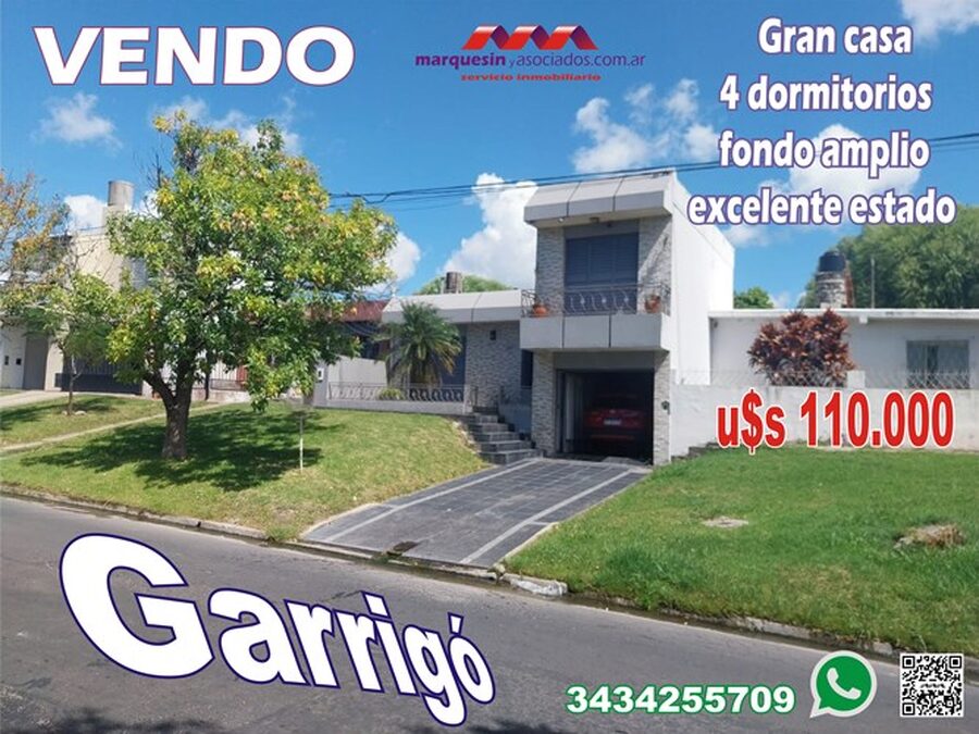 casa en venta calle Garrigo (Parana)