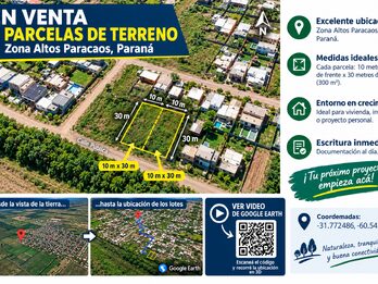 Lotes 10 x 30 (2 unidades) en Av. Ejercito 4200