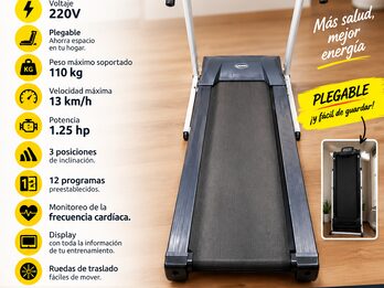 Cinta de correr eléctrica Randers ARG-450 color gris y blanco