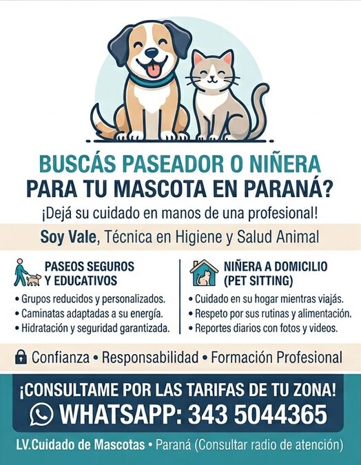 LV Cuidado de Mascotas-Niñera de mascotas a domicilio y paseadora canina