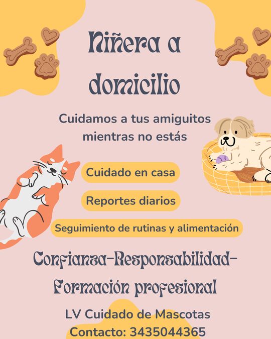 LV Cuidado de Mascotas-Niñera de mascotas a domicilio y paseadora canina