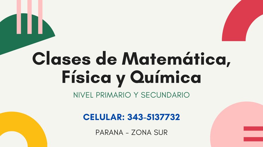 Clases particulares de Matemática, Física y Química