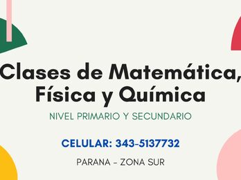 Clases particulares de Matemática, Física y Química