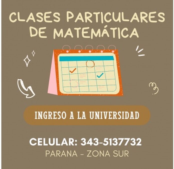 Clases particulares de Matemática, Física y Química