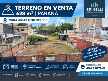 TERRENO 628 M² A METROS DE LA TERMINAL | IDEAL INVERSORES