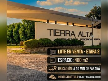 Lote en tierra alta etapa II (esquina frente a la plaza)