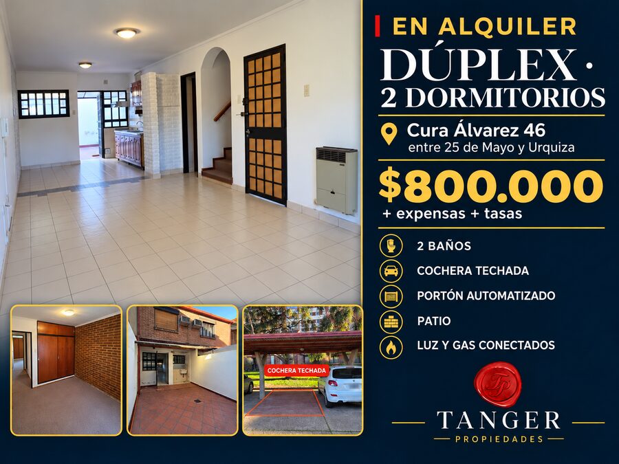 ALQUILER - DUPLEX 2 DORMITORIOS, COCHERA Y PATIO - CURA ALVAREZ 46
