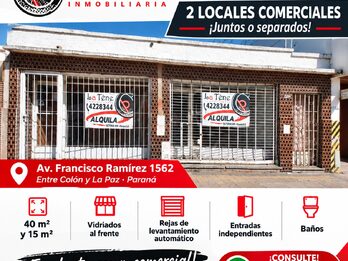 ALQUILER | 2 LOCALES COMERCIALES, PARANÁ