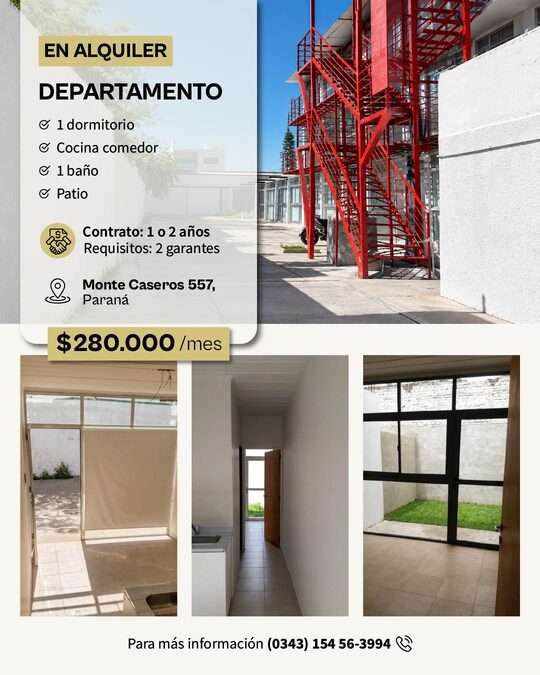 ALQUIL DEPARTAMENTO 1 DORMITORIO