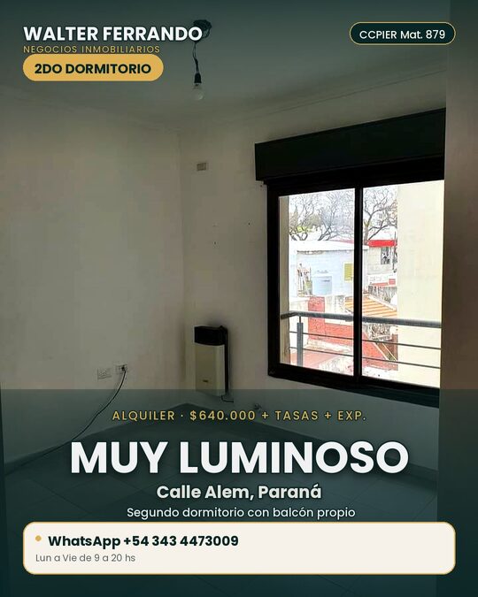 DPTO DOS DORMITORIOS CALLE ALEM