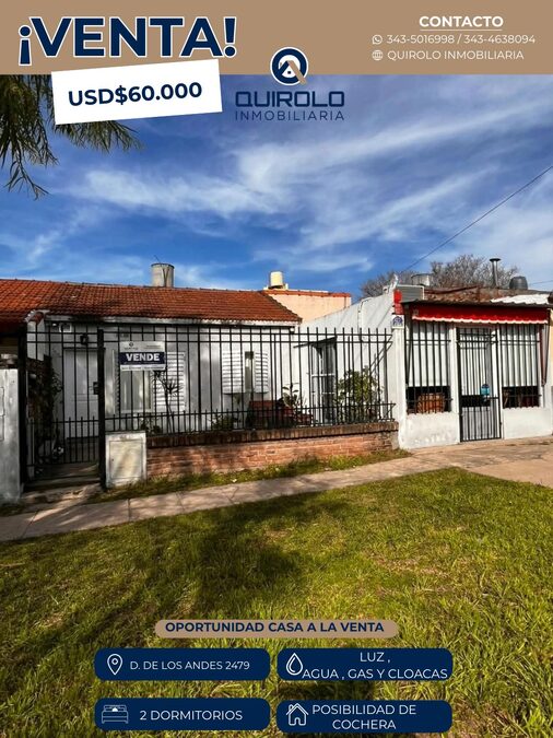🏡 VENTA | CASA DE 2 DORMITORIOS