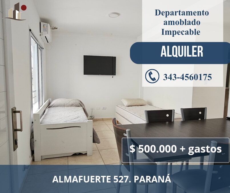 Alquilo departamento Amoblado, listo para ingresar