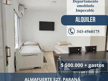 Alquilo departamento Amoblado, listo para ingresar