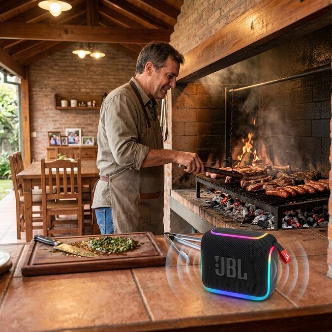 Combo de audio portátil, parlante inalámbrico, auriculares y cable USB-C