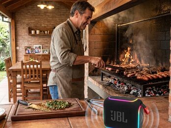 Combo de audio portátil, parlante inalámbrico, auriculares y cable USB-C