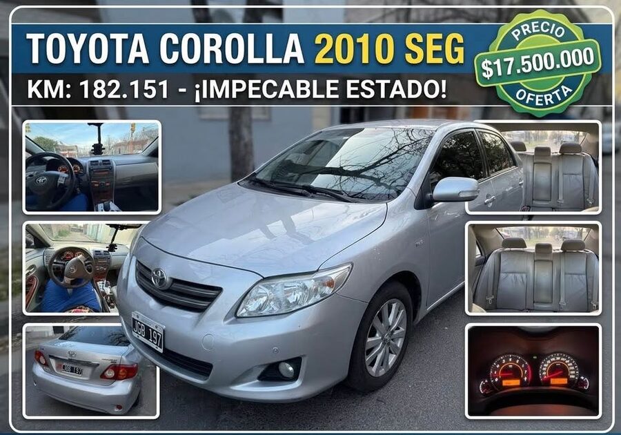 Toyota Corolla 2010 SEG 1.8 Automatico – ¡Excelente Estado!