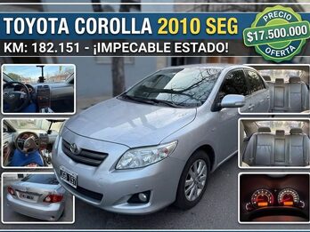 Toyota Corolla 2010 SEG 1.8 Automatico – ¡Excelente Estado!