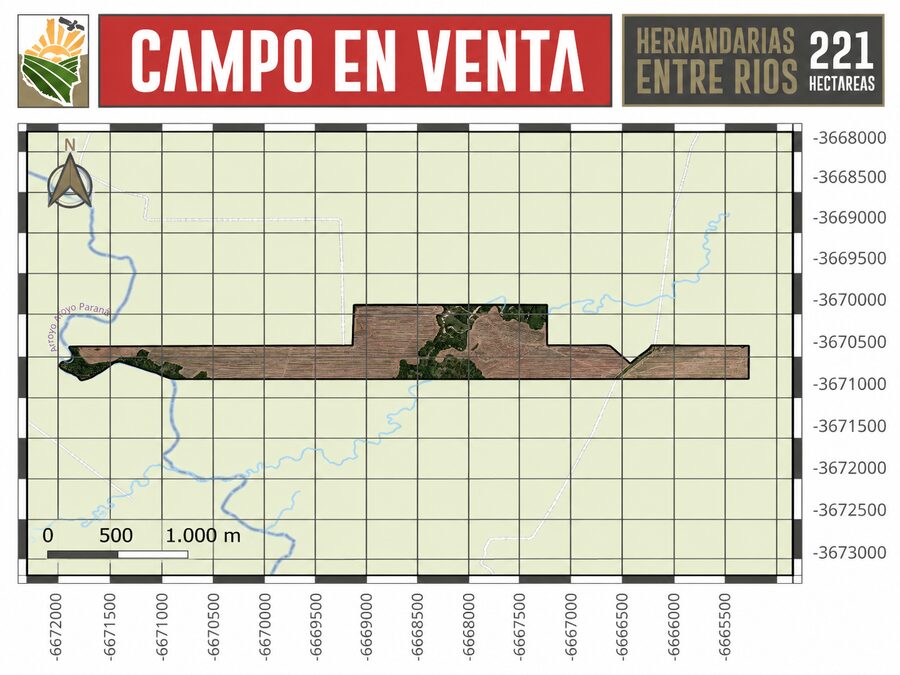 CAMPO AGRÍCOLA en Venta en Hernandarias (221 HA): 76% APROVECHABLE y Suelos MOLISOLES 🚜🌾