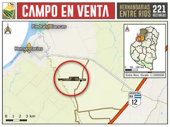 CAMPO AGRÍCOLA en Venta en Hernandarias (221 HA): 76% APROVECHABLE y Suelos MOLISOLES 🚜🌾