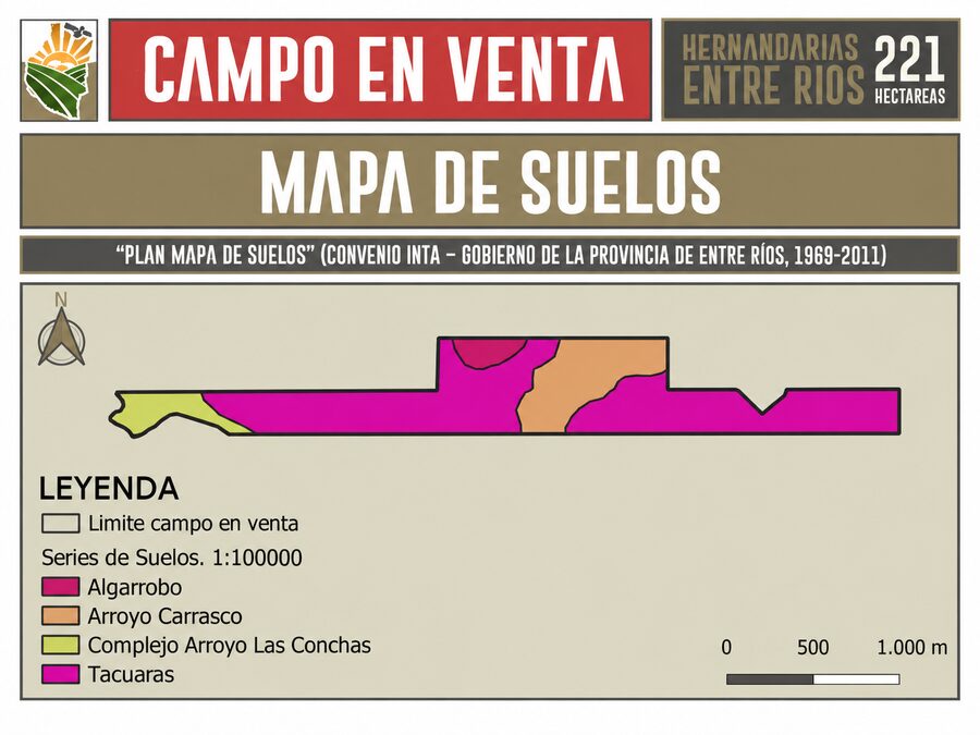 CAMPO AGRÍCOLA en Venta en Hernandarias (221 HA): 76% APROVECHABLE y Suelos MOLISOLES 🚜🌾