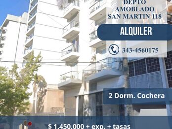Departamento 2 dormitorios, amoblado. Cochera