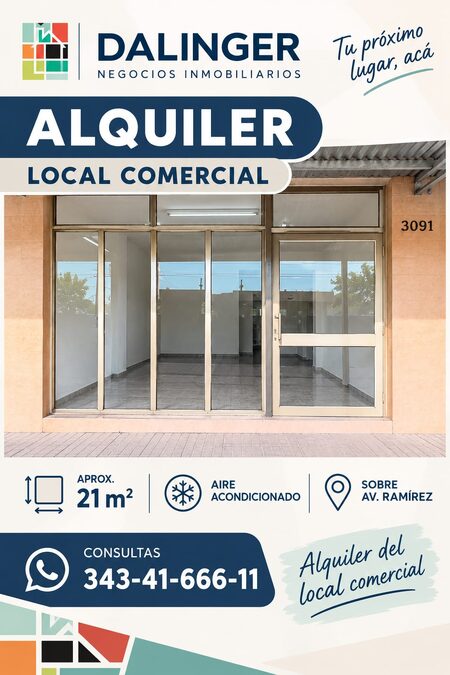 ALQUILER LOCAL COMERCIAL CALLE AV RAMIREZ AL 3000