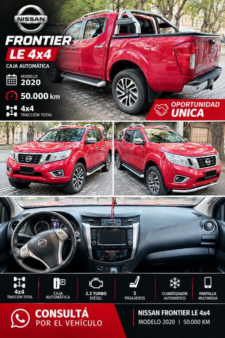 Oportunidad Nissan Frontier 2.3 LE CD 4x4 AT 2020 50000km!!!